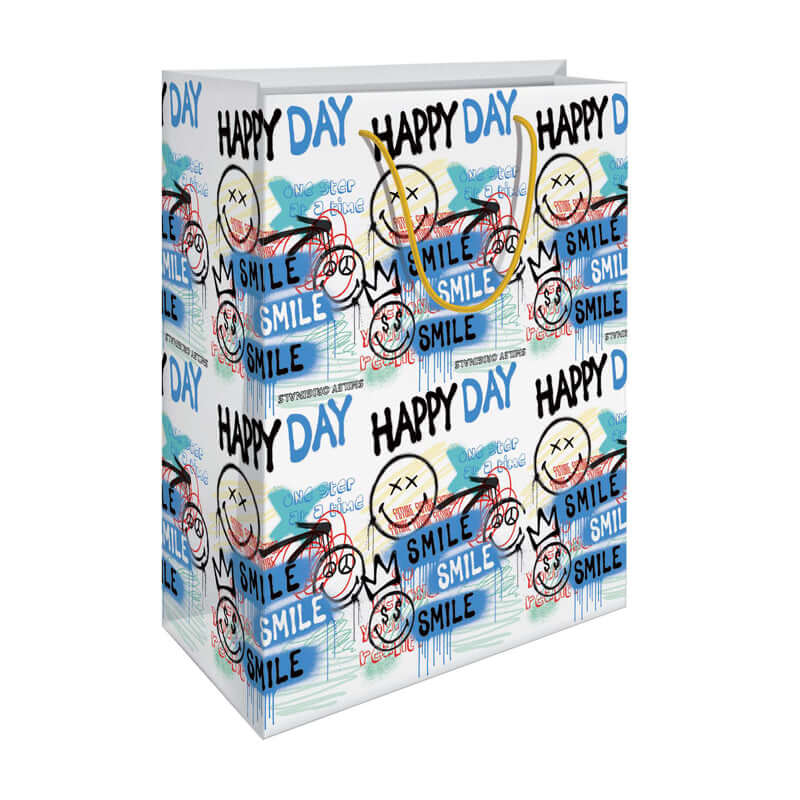 Shopper con Manico Smile SMILEY WORLD Colore Bianco 32 x 45 cm