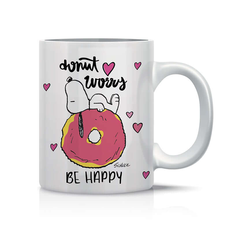 Tazza Mug Peanuts Snoopy Donuts Worry Be Happy