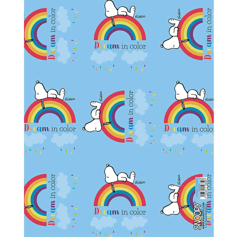 Carta Regalo Peanuts Snoopy Dimensioni 70 x 100 cm Fantasie Assortite Confezione 1 foglio