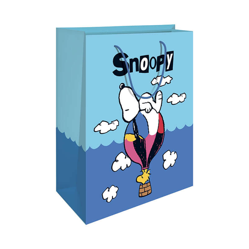 8003821192536 | Shopper con Manico Peanuts Snoopy Mongolfiera Colore Blu 26 x 32 cm - Cartonlineitalia.it