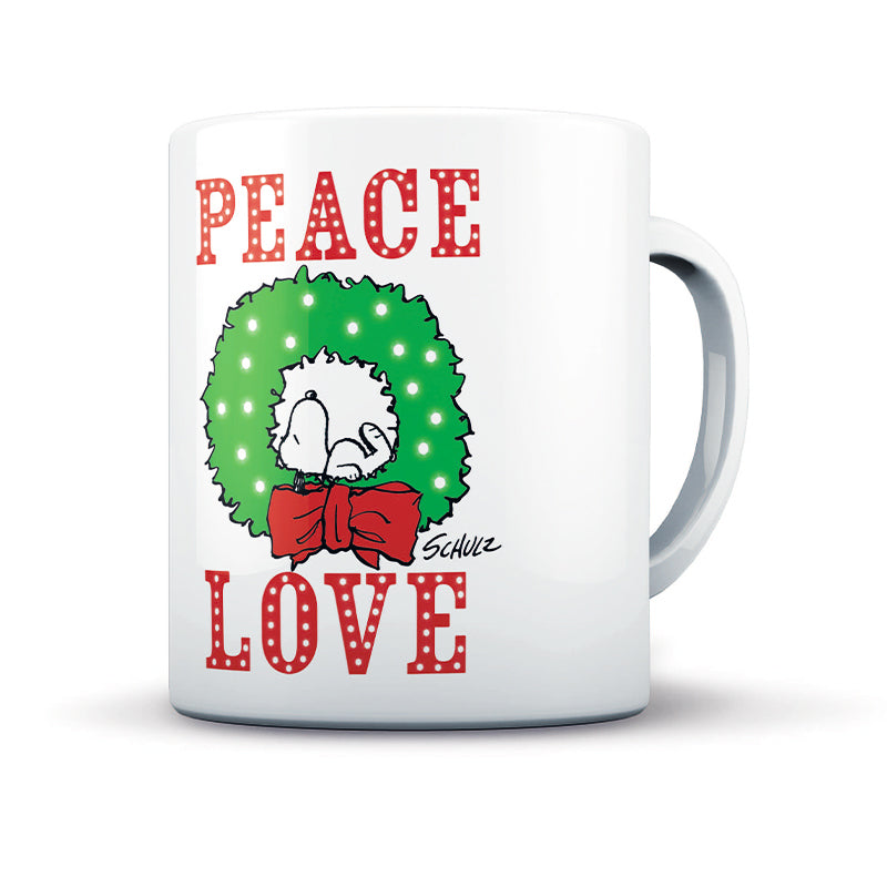 Tazza Mug Peanuts Snoopy Natalizia Peace and Love
