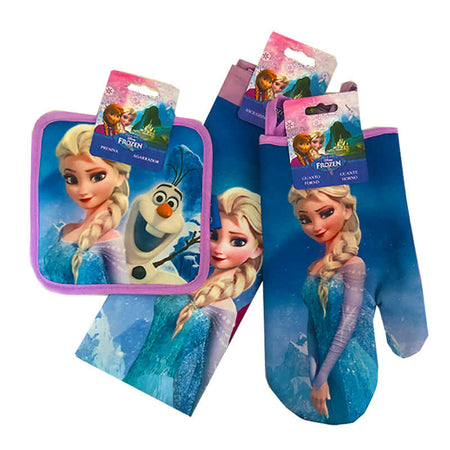 Set da Cucina Disney Frozen Presina, Guanto Forno e Asciuga Piatti