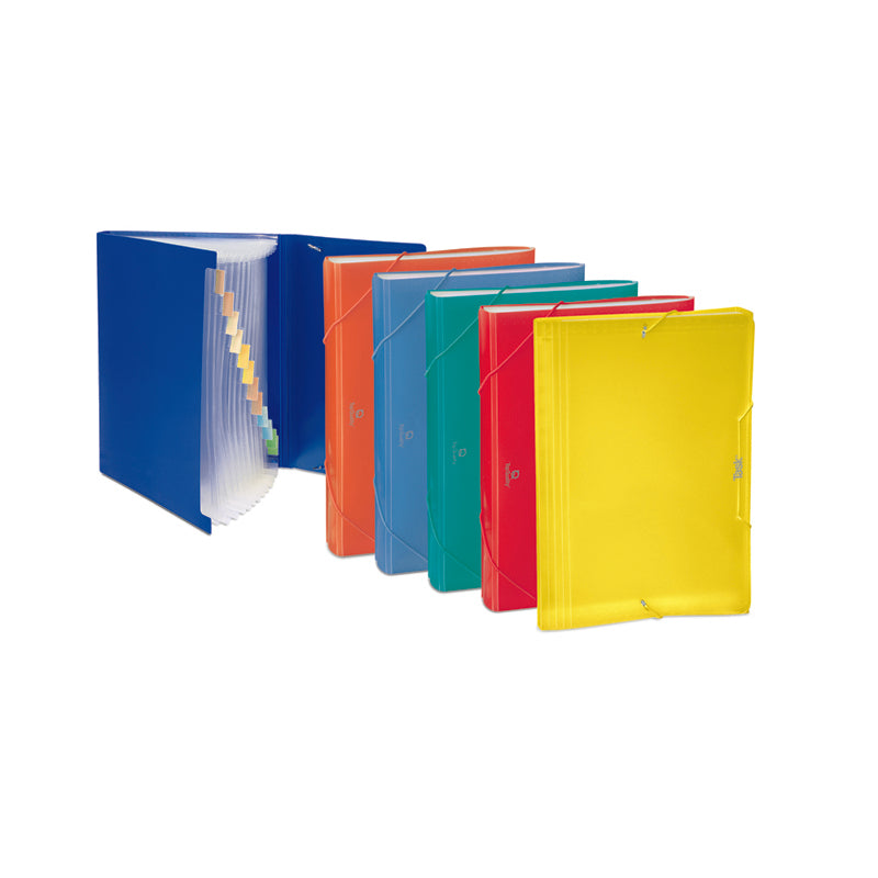 Porta Documenti Top Quality a Soffietto 12 Tasche Formato 22x30 cm Colore Blu