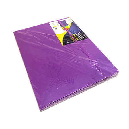 Cartelletta a 3 Lembi in Plastica PPL Dorso 2 cm con Elastico Formato 26 x 35 cm Tinta Fluo Colore Lilla