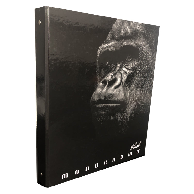 Raccoglitore ad Anelli Pigna Monocromo Black Formato Maxi con 4 anelli da 30 mm Fantasia Gorilla