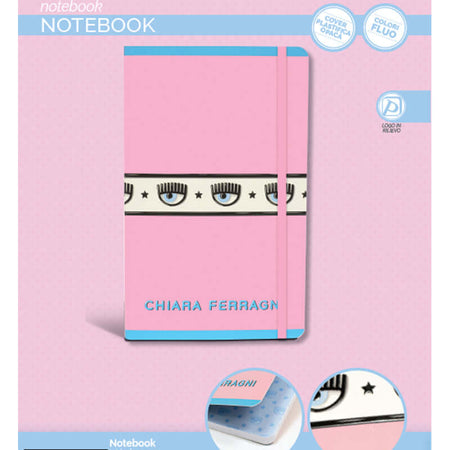 Chiara Ferragni Quaderno Notebook Pigna con Elastico Rigatura un Rigo