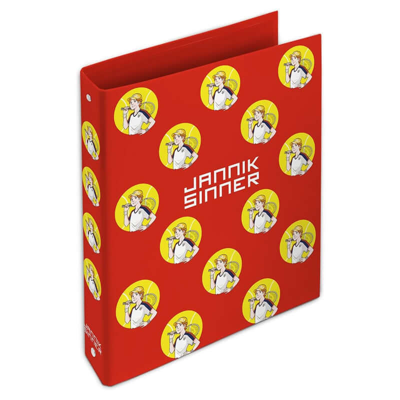 Jannik Sinner Raccoglitore ad Anelli Formato Maxi con 4 anelli da 30 mm Colore Rosso