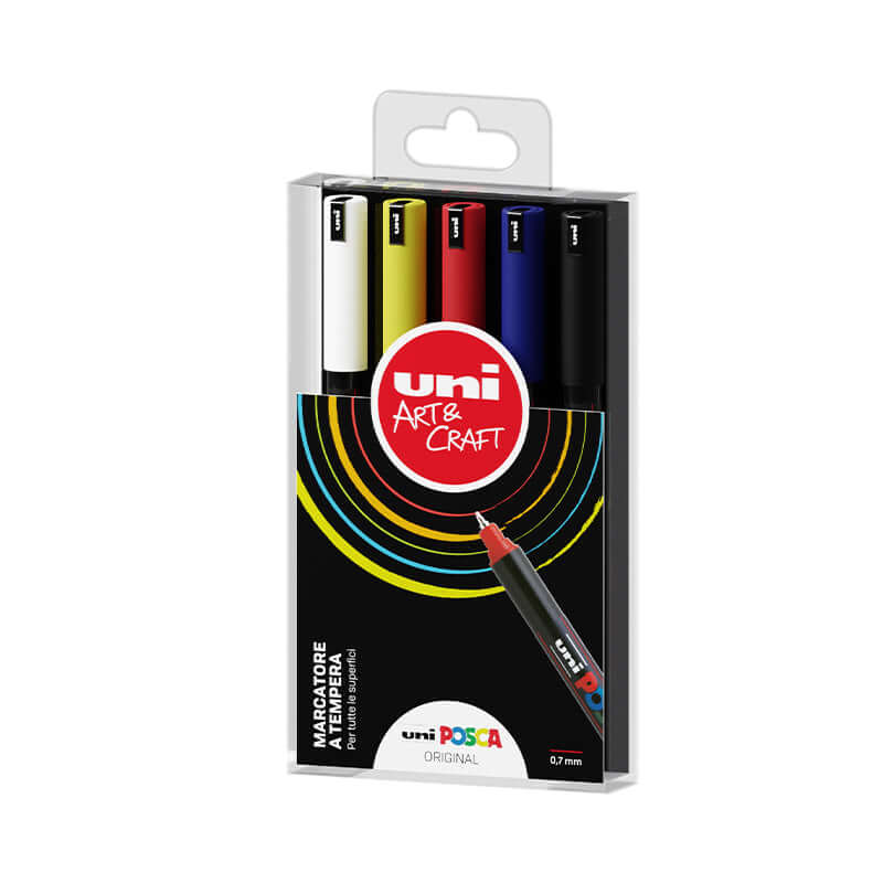 Marcatore Osama Uni Posca PC1 Colori Assortiti Confezione 5 Pezzi