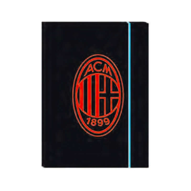 Milan ACM Cartelletta a 3 Lembi con Elastico Formato 25 x 34 cm