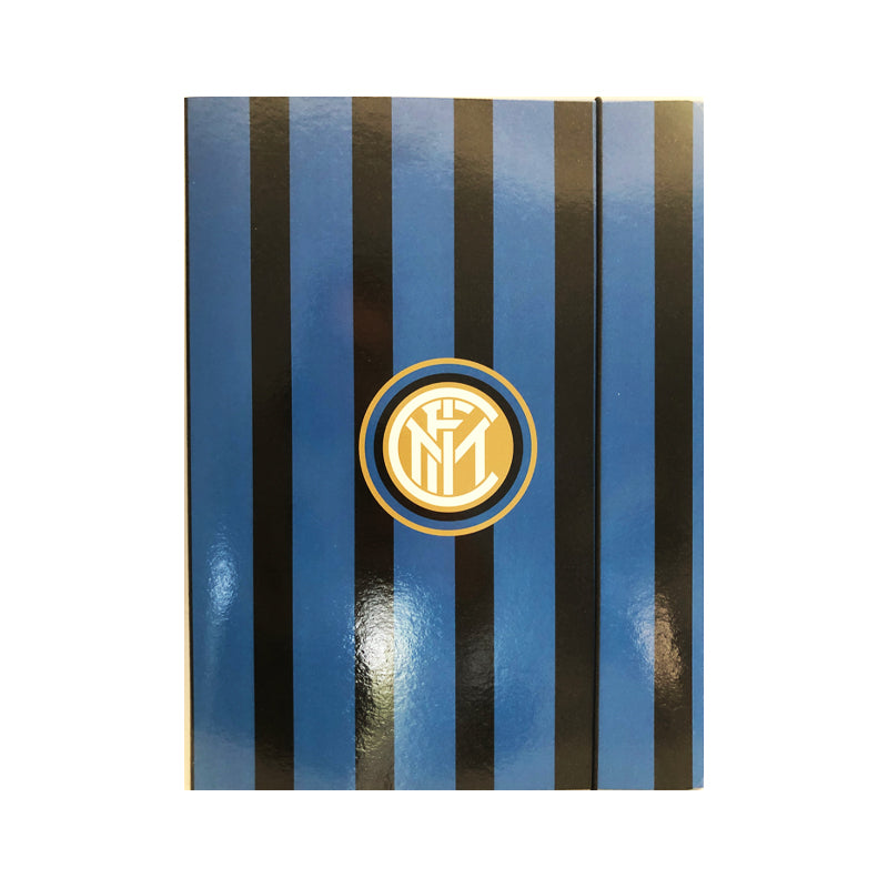 Inter FC Cartelletta a 3 Lembi con Elastico Formato 25x34 cm Fantasia a Righe