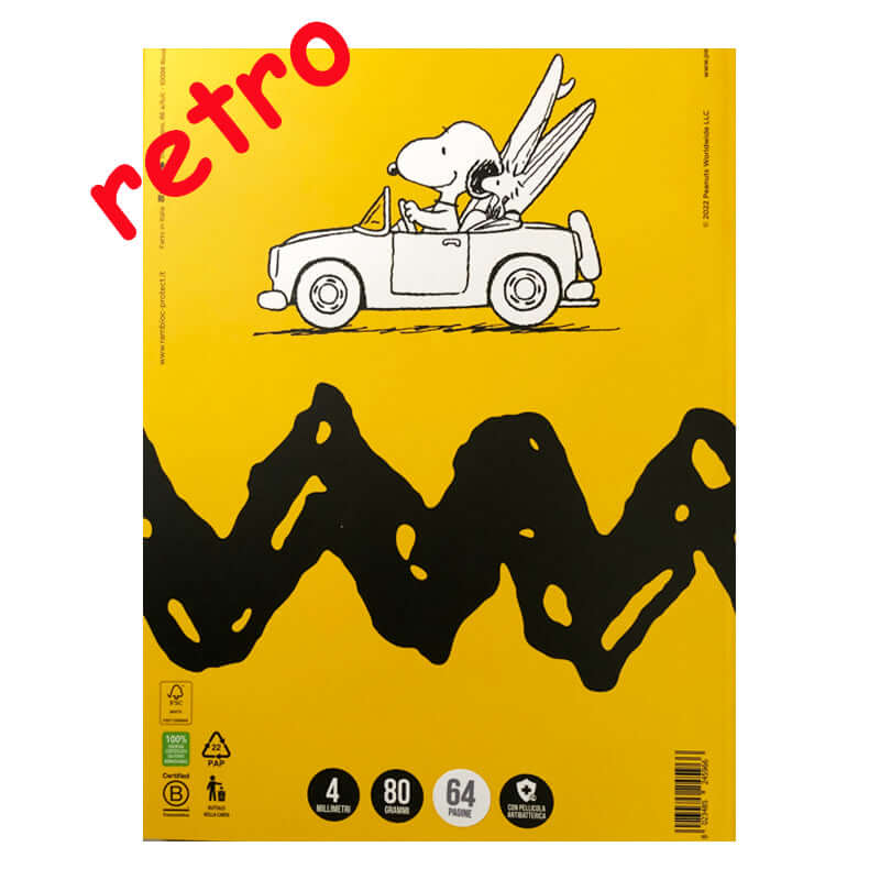 Quaderno Blocco Rambloc Banda Antistrappo Peanuts Snoopy All Friends