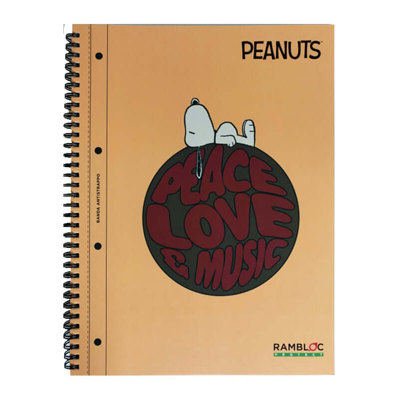 Quaderno Maxi Spiralato Rambloc Banda Antistrappo Peanuts e Snoopy