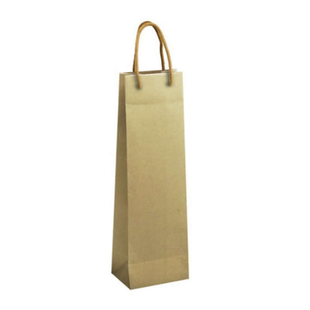 Shopper con Manici per Bottiglia Dimensione 12 x 9 x 39 cm Colore Avana