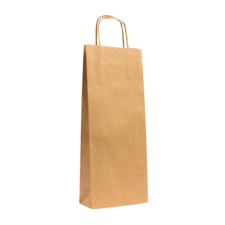 Shopper con Manico per Bottiglie Dimensioni 14 x 38 x 9 cm Colore Avana