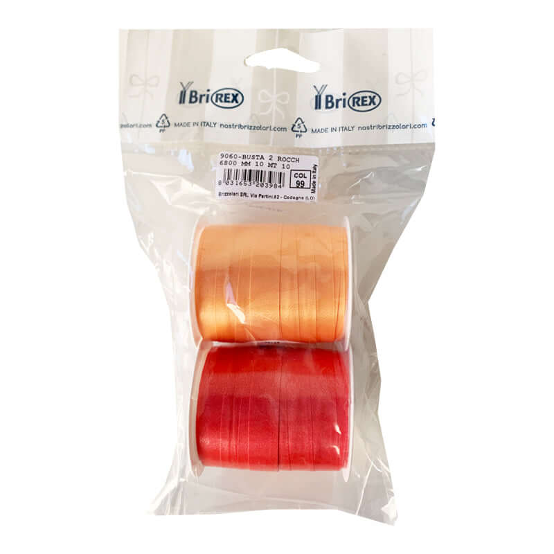 Rocchette Nastro Reflex 10 mm x 10 m Confezione da 2 Pezzi Colori Assortiti Pastello