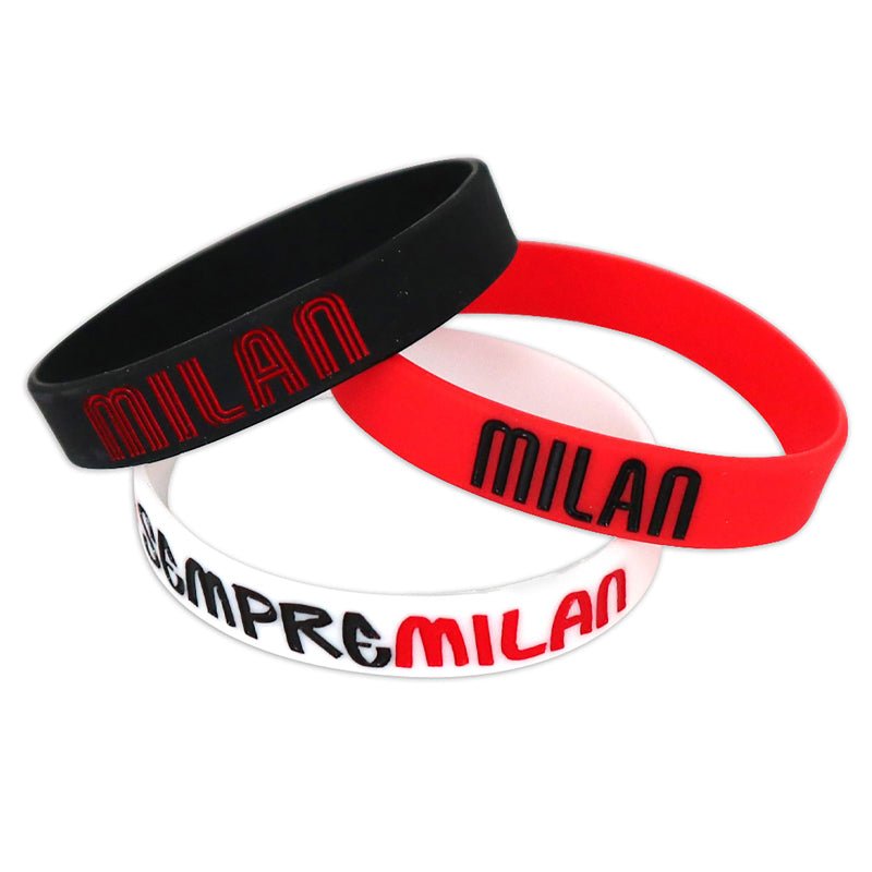 Braccialetti Milan ACM in Silicone Set da 3