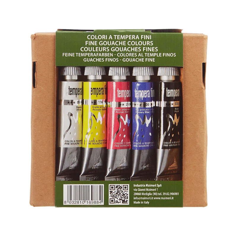 Tempera Fine Maimeri Primary Set 5 Colori da 20 ml