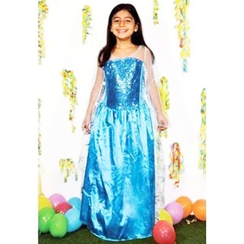 Vestito da Principessa di Ghiaccio Taglia 9-12 Anni