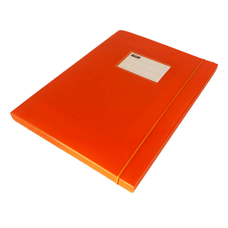 Cartelletta a 3 Lembi in Plastica PPL Dorso 2 cm con Elastico Formato 24x32 cm Colore Arancione