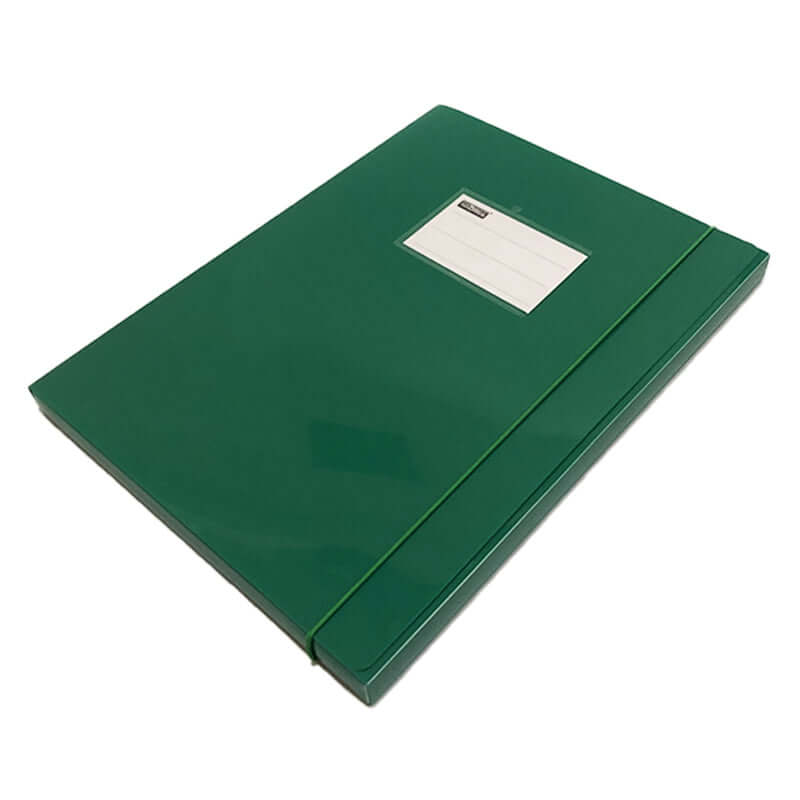 Cartelletta a 3 Lembi in Plastica PPL Dorso 2 cm con Elastico Formato 24x32 cm Colore Verde