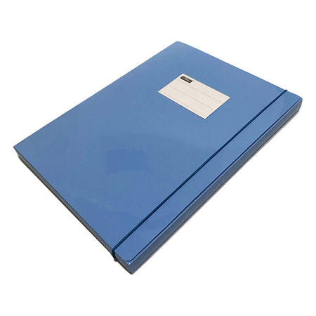 Cartelletta a 3 Lembi in Plastica PPL Dorso 2 cm con Elastico Formato 24x32 cm Colore Celeste