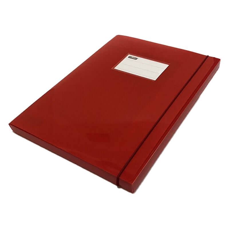 Cartelletta a 3 Lembi in Plastica PPL Dorso 2 cm con Elastico Formato 24x32 cm Colore Rosso