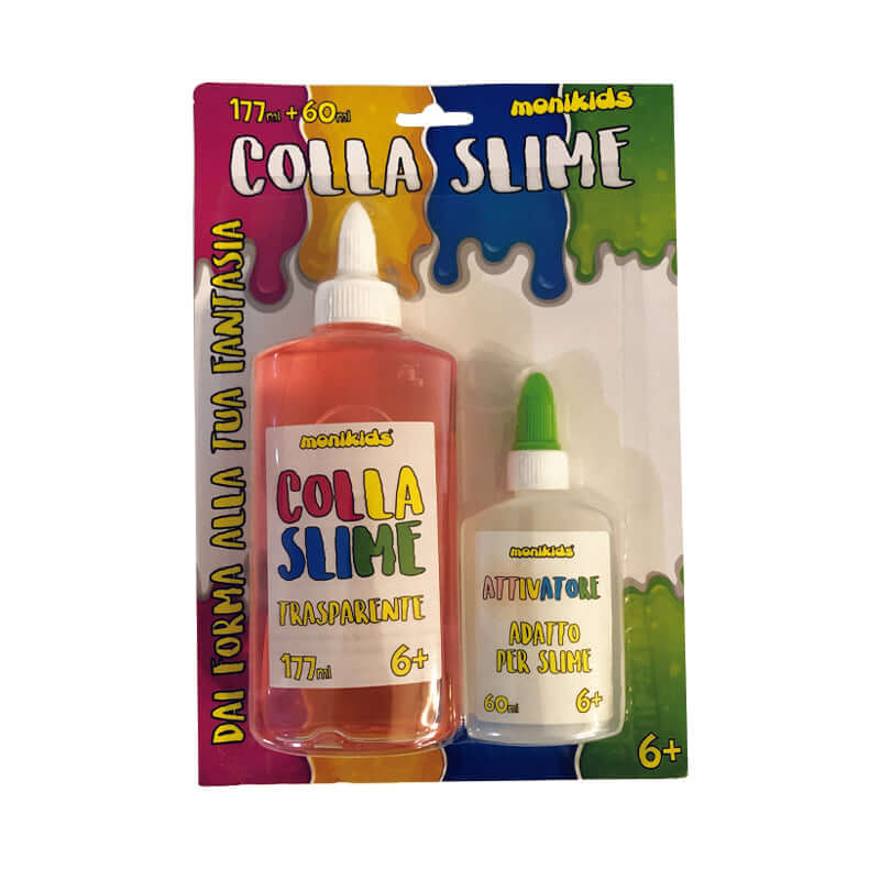 Colla Slime Kit 1 Flacone di Attivatore e 1 Flacone Colla Colorata Col