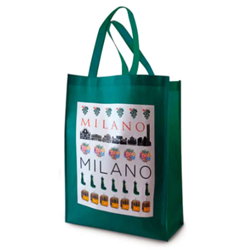 Shopper Milano Dimensioni 34 x 45 x 14 cm Plastica Telata Colore Verde