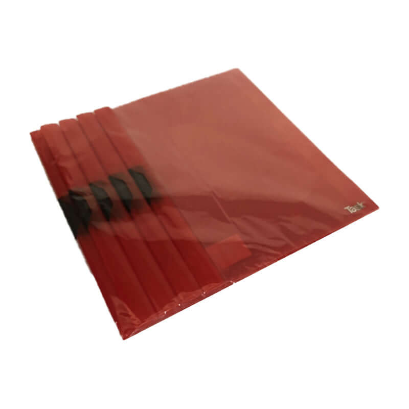 Cartelletta in Plastica PPL con Clip Laterale Ferma Fogli Formato 22x30 cm Colore Rosso Confezione 5 Pezzi