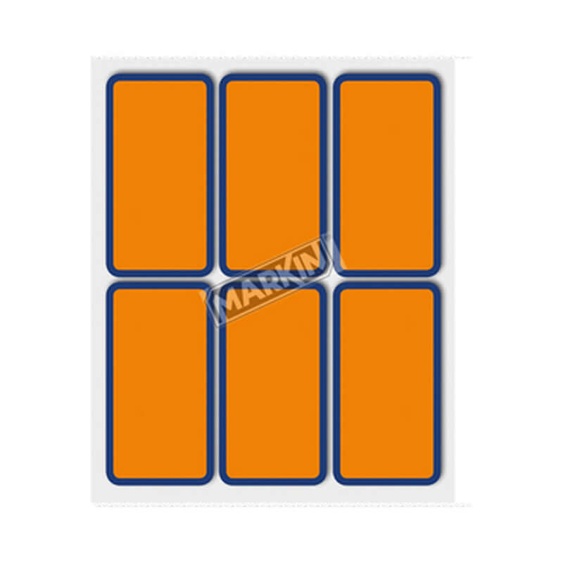 8007047051301 | Etichette Adesive Permanenti Misura 37x70 mm Fluo Colore Arancione Confezione 10 Fogli (60 Etichette) - Cartonlineitalia.it