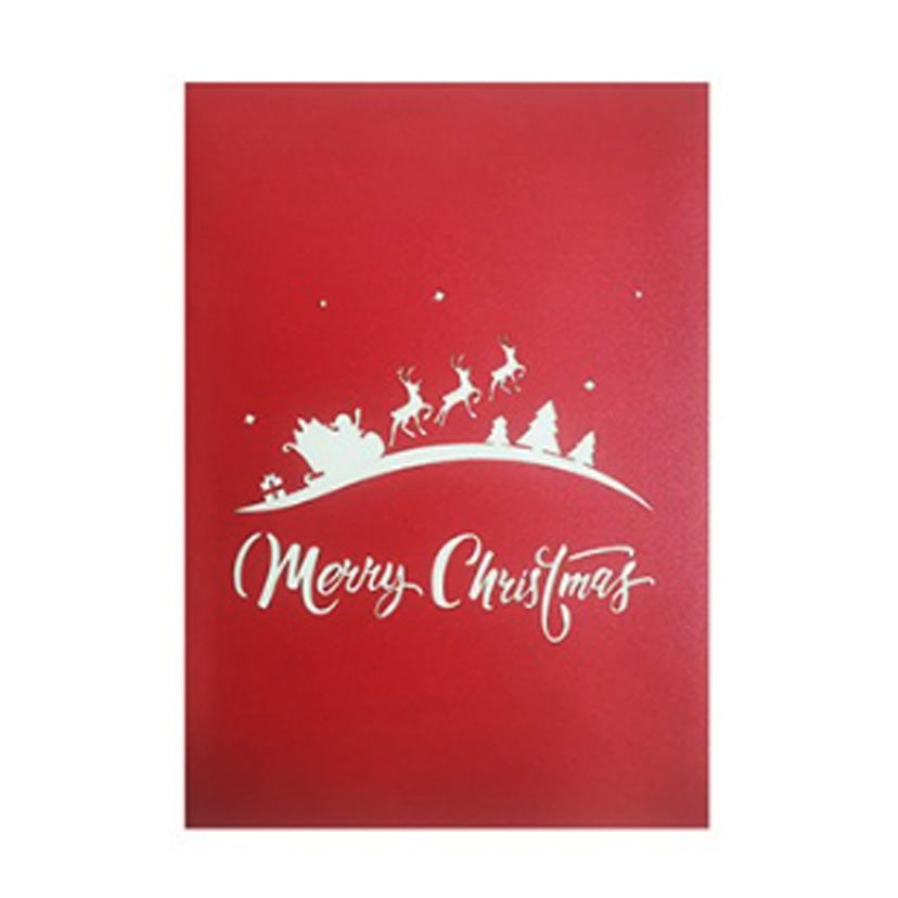 Bigliettini Natale 3D Babbo con Slitta