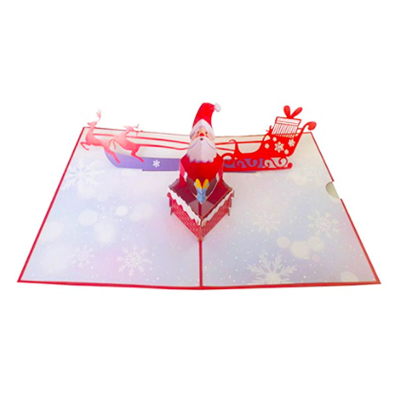 Bigliettini Natale 3D Slitta e Renne