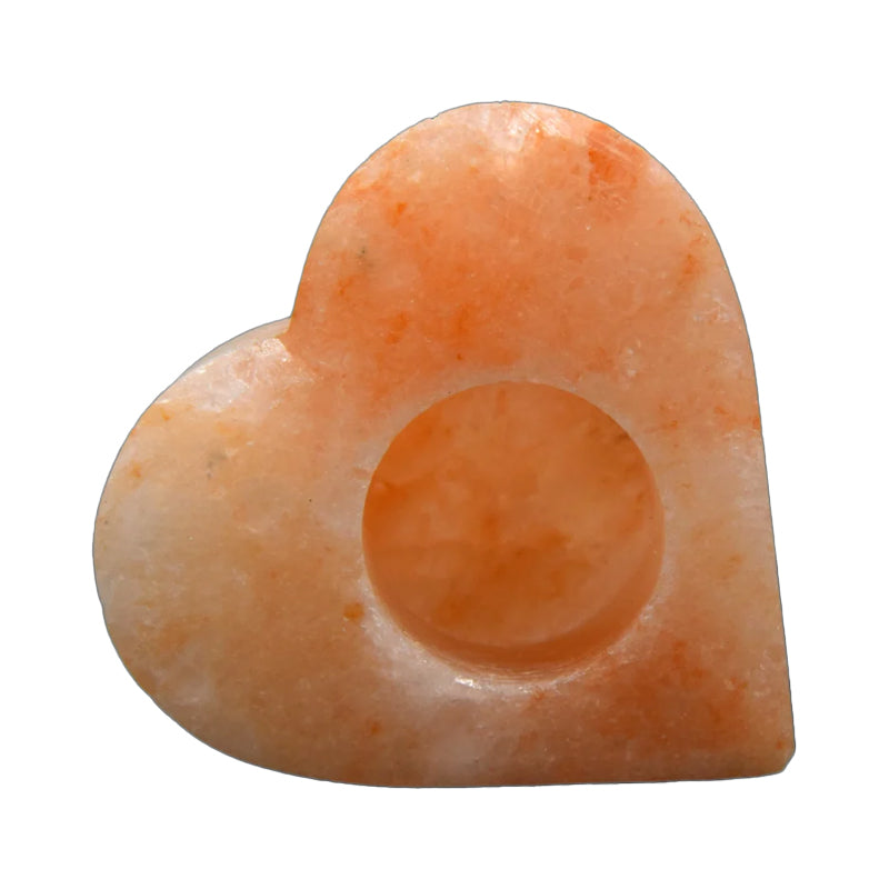 Portacandele di Sale dell'Himalaya a Forma di Cuore
