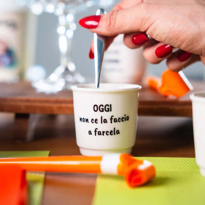 Tazzine Caffè Simpatiche Oggi Non ne la Faccio a Farcela
