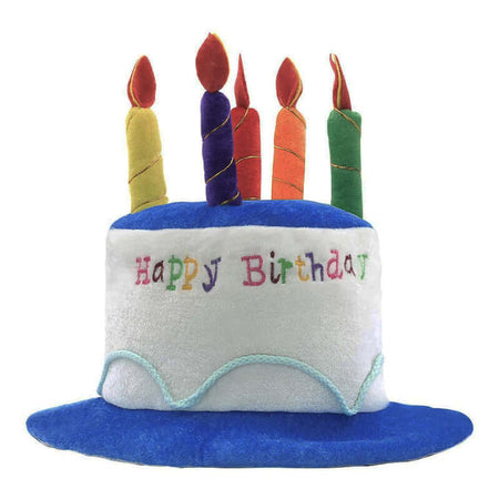 Cappellino Azzurro e Blu Happy Birthday con Candeline