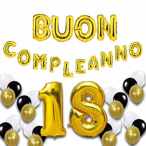 Set 39 Palloncini Buon Compleanno 18 Anni