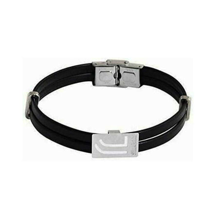 Bracciale in Cuoio e Acciaio Juve