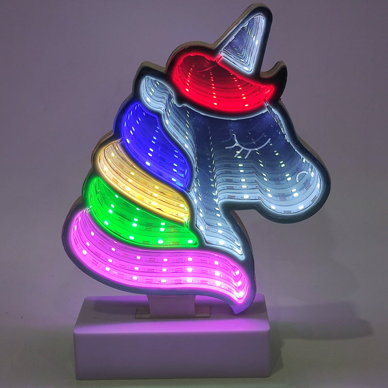 Lampada Neon LED 3D Tunnel Unicorno