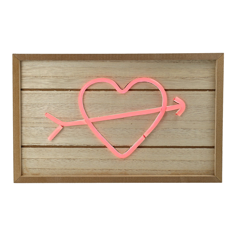 Lampada Neon LED Cuore Trafitto da Freccia