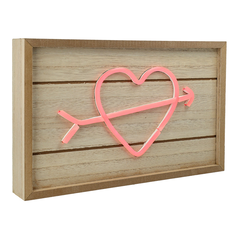 Lampada Neon LED Cuore Trafitto da Freccia