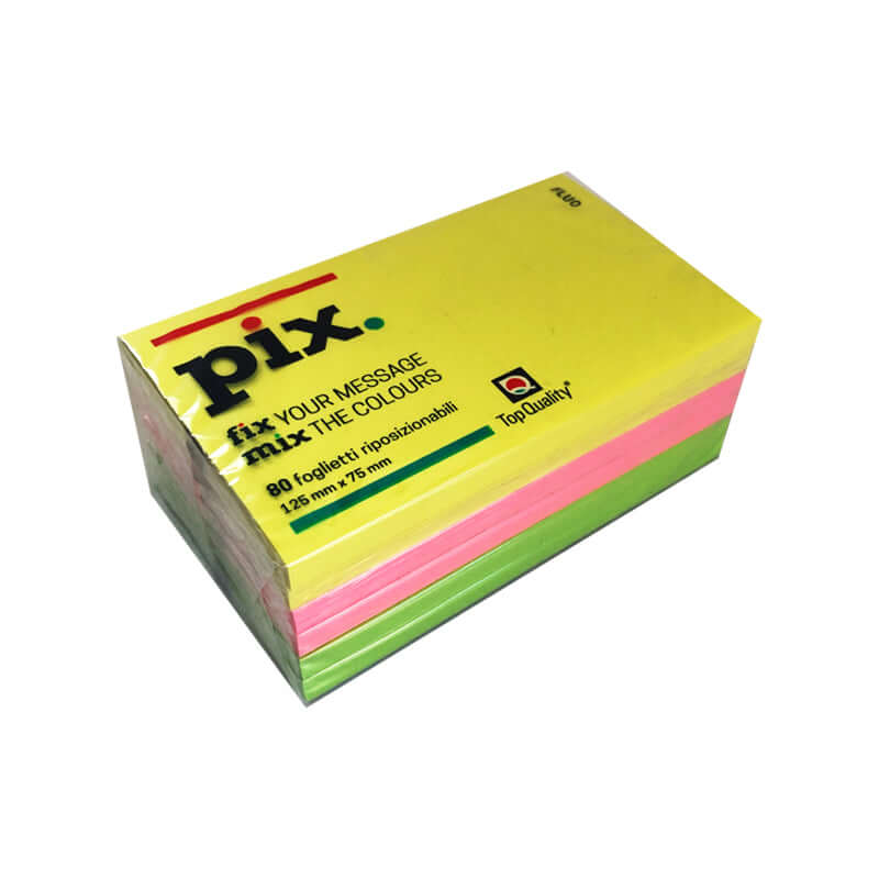 Post-it Pix Adesivo Formato 75 x 125 mm 80 Fogli Confezione da 6 Colore Giallo Tenue