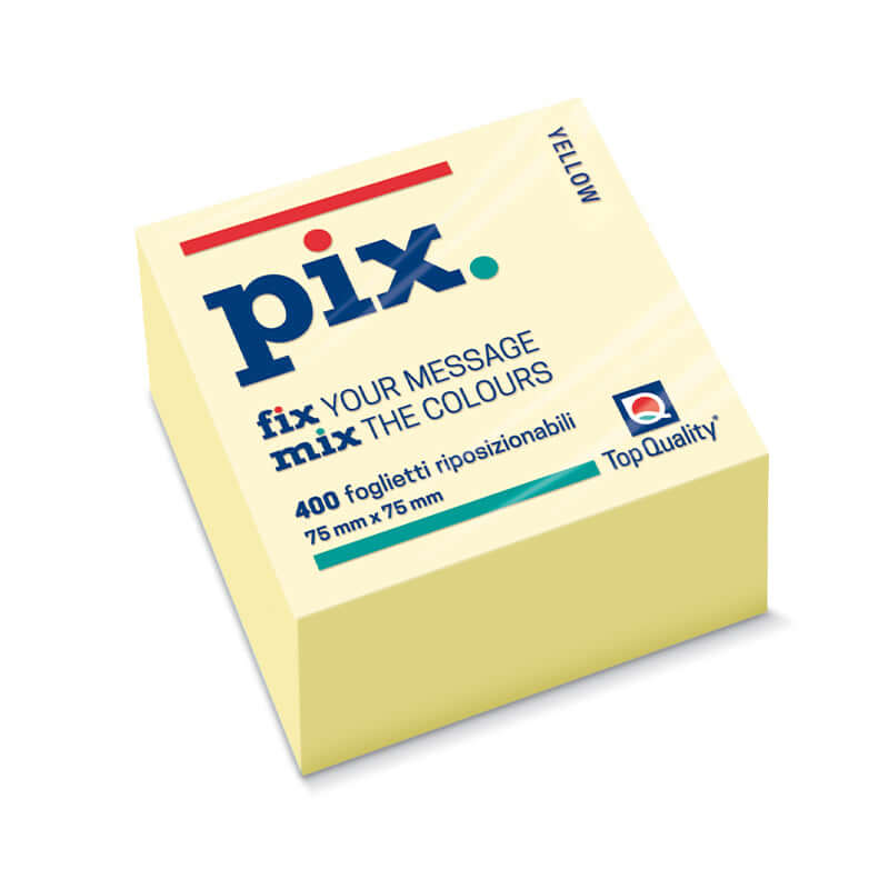 Post-it Pix Adesivo Formato 75 x 75 mm 400 Fogli Colore Giallo Tenue