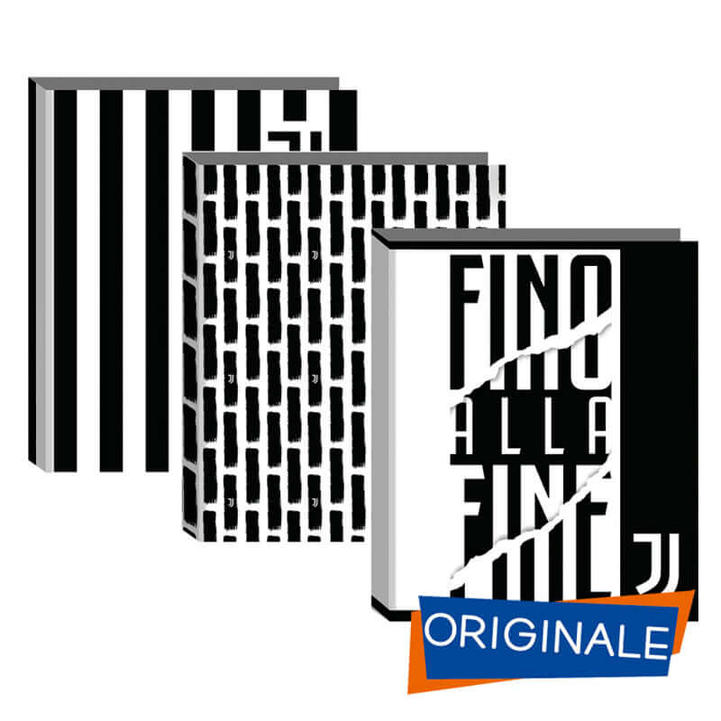 Juventus FC Raccoglitore ad Anelli Seven Formato Maxi con 4 anelli da 30 mm Fantasia Strisce e Loghi