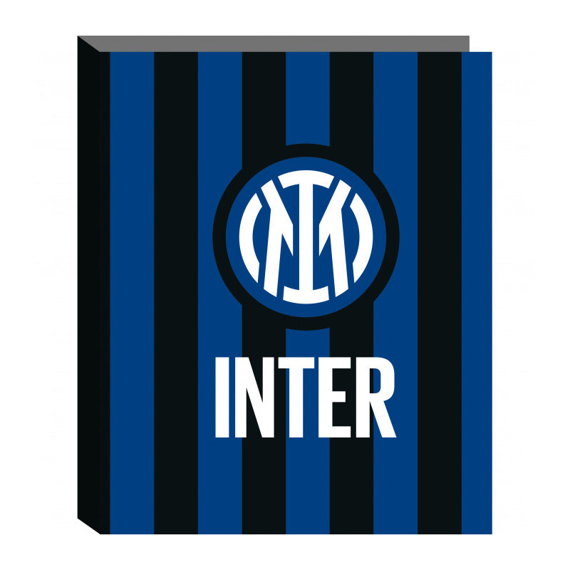 Inter IM Raccoglitore ad Anelli Seven Formato Maxi con 4 anelli da 30 mm Fantasia Logo e Strisce