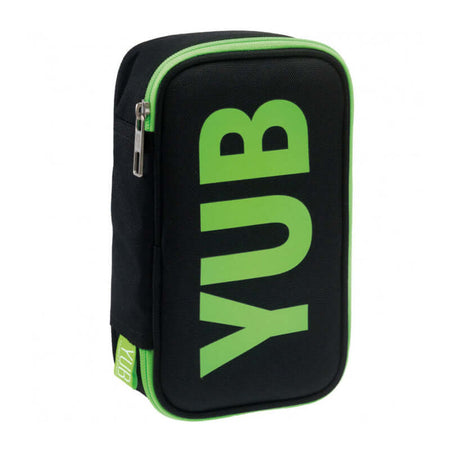 Astuccio 1 Cerniera Seven Yub Urban Fluo Nero con Scritta Verde