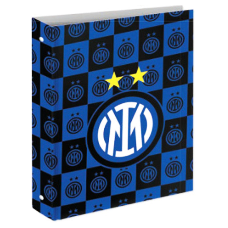 Inter IM Raccoglitore ad Anelli Seven Formato Maxi con 4 anelli da 30 mm Fantasia Logo e Quadretti