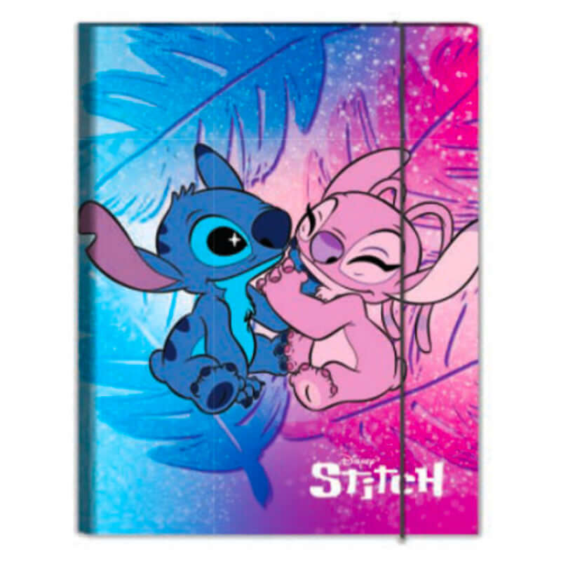 Cartelletta a 3 Lembi con Elastico Seven Disney Stitch Formato 25 x 24 cm Fantasia Love