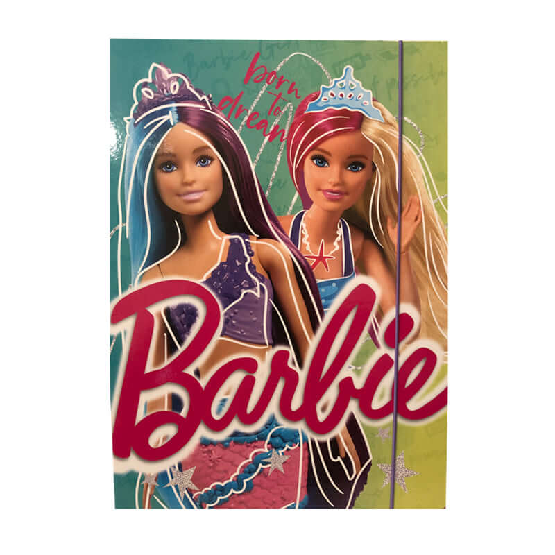 Cartelletta Barbie a 3 Lembi in Cartoncino Dorso 1 cm con Elastico Formato 26 x 35 cm