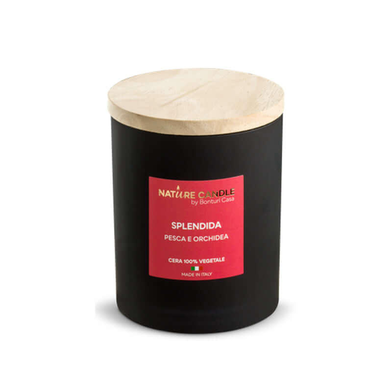 Candela e Profumatore in Scrigno Regalo Natural Candle by Bonturi Casa Splendida Pesca e Orchidea