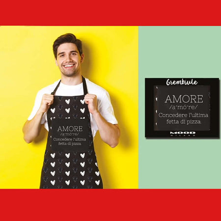Grembiule Amore Concedere l'ultima Fetta di Pizza Colore Nero